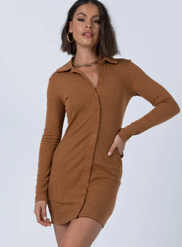 Downtown Mini Dress Brown