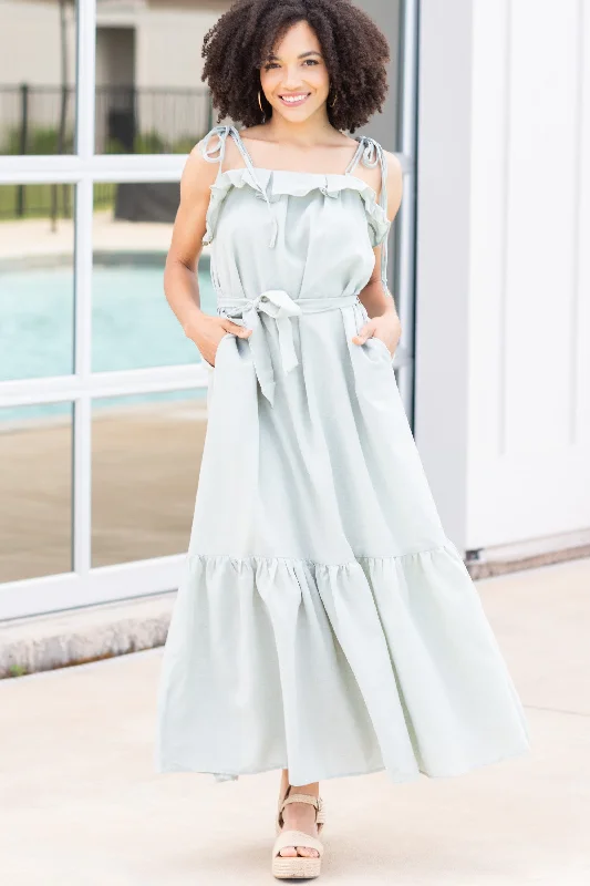 It's All Here Sage Green Maxi Dress