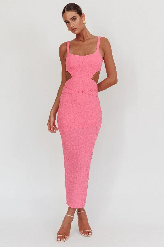 Piera Cut-Out Waist Maxi Dress Hot Pink