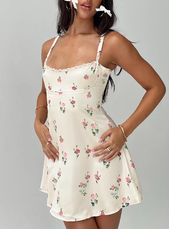 Remini Satin Mini Dress Floral