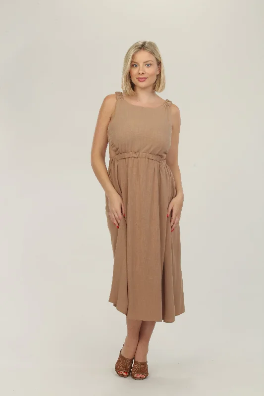 Brown Sugar Woven Midi Dress