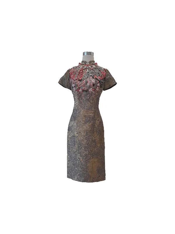 Rent: Biyan -  Gold Beaded Cheongsam Midi Gown