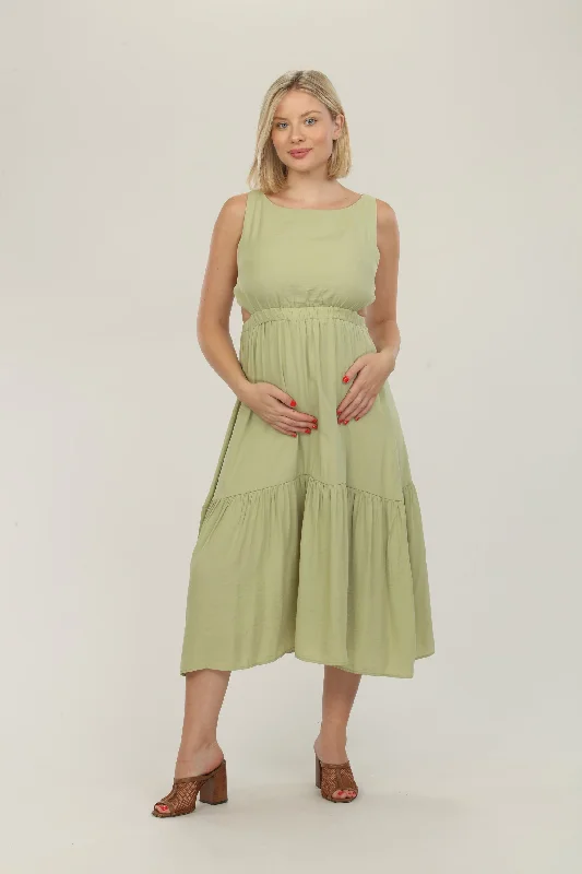 Sage Woven Midi Dress